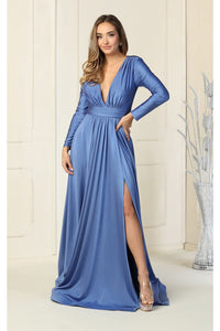 Stretchy Formal Evening Gown - MIDNIGHT BLUE / 4