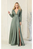 Stretchy Formal Evening Gown - OLIVE / 4