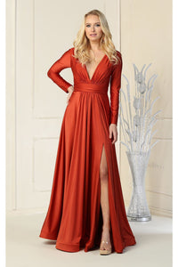 Stretchy Formal Evening Gown - RUST / 4