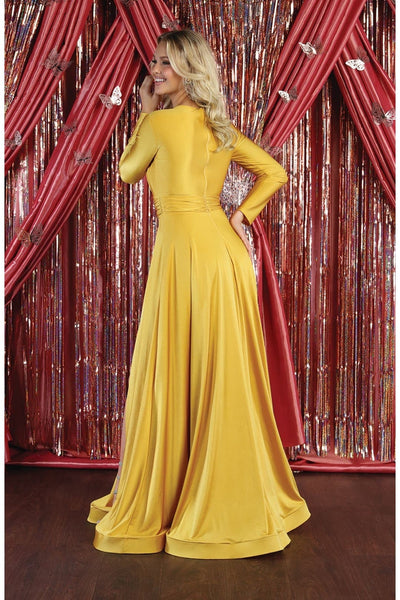 Long Sleeve Stretchy Gown - LA1835