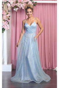 Prom Glitter Evening Gown - SKY BLUE / 4