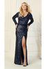 Special Occasion Formal Evening Gown - NAVY / 4