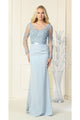Special Occasion Bodycon Dress - DUSTY BLUE / 4