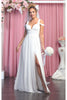 Long Bridesmaids Cold Shoulder Dress