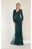 Modest Plus Size Formal Evening Gown - HUNTER GREEN / 6 - Dresses
