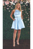 Classy Short Bridesmaids Dress - BABY BLUE / 2