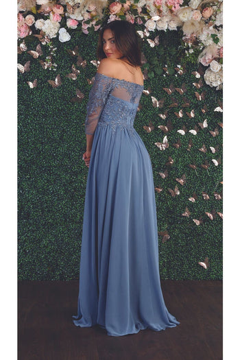 Embroidered Plus Size Formal Gown