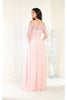 May Queen MQ1853 Off Shoulder Embroidered Plus Size Formal Gown