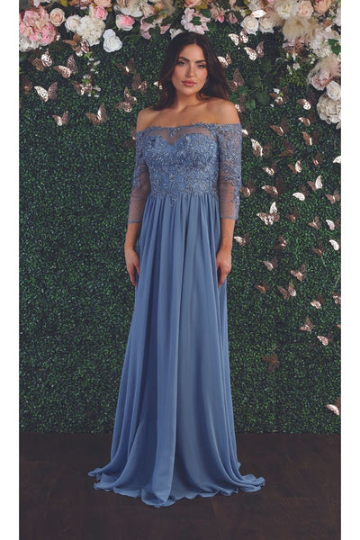 Embroidered Plus Size Formal Gown