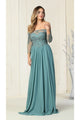 Embroidered Plus Size Formal Gown