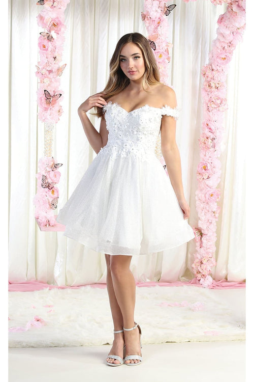 Floral Applique Cocktail Dress