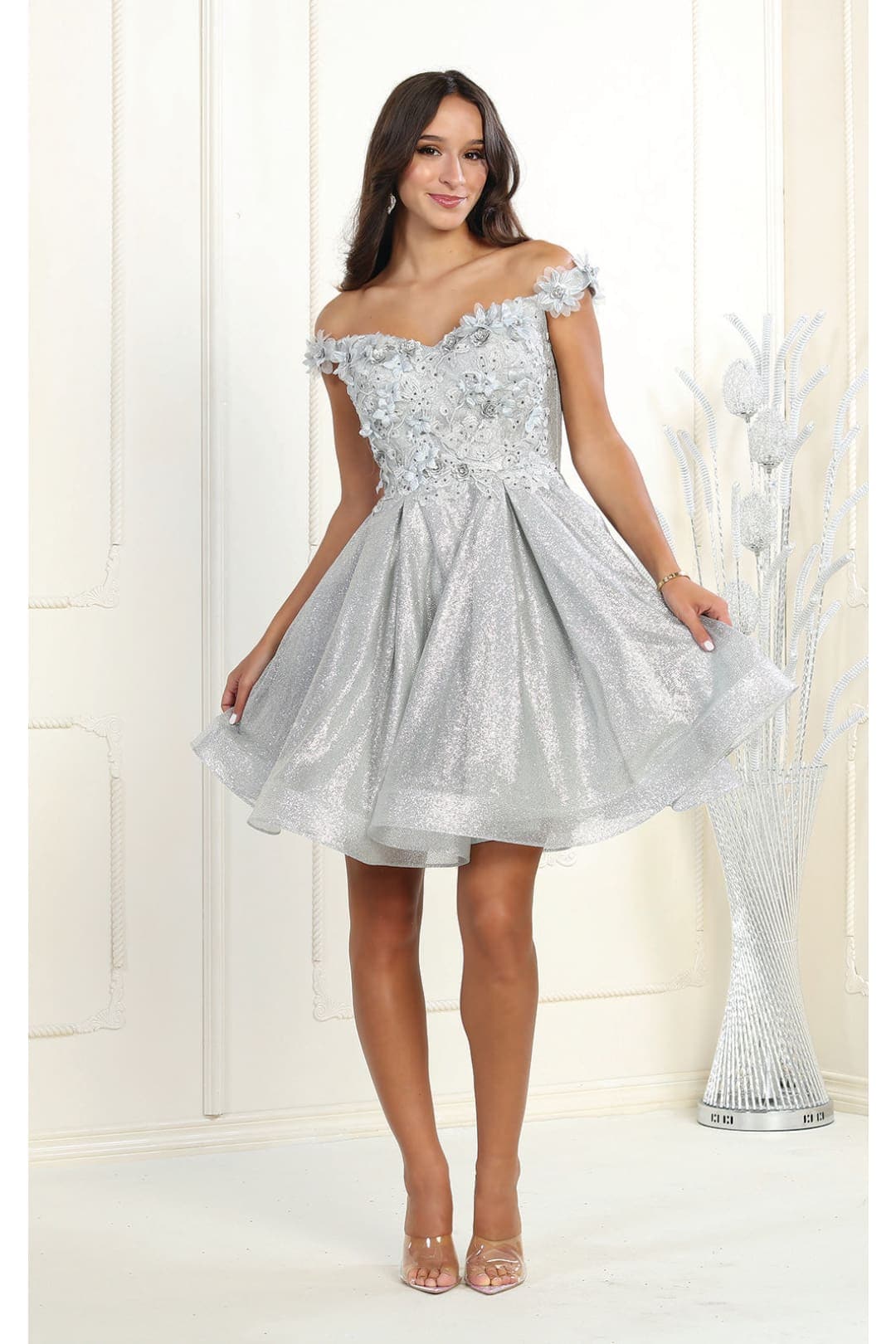 Short Prom Dresses - SILVER / 2