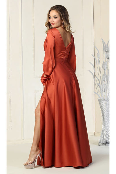 Split Long Sleeve Evening Gown