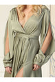 Split Long Sleeve Evening Gown