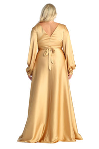 Split Long Sleeve Evening Gown