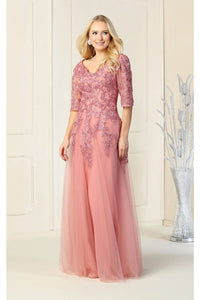 Mother Of The Bride Plus Size Gown - DUSTY ROSE / M