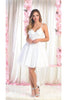 May Queen MQ1862 Sleeveless Spaghetti Strap Dress - Ivory / 4 - Dress