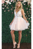 May Queen MQ1863 Floral Appliqué Embroidery Dress - Dress