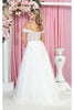 May Queen MQ1866 Off The Shoulder Prom Embroidered Mesh A-line Gown - Dress