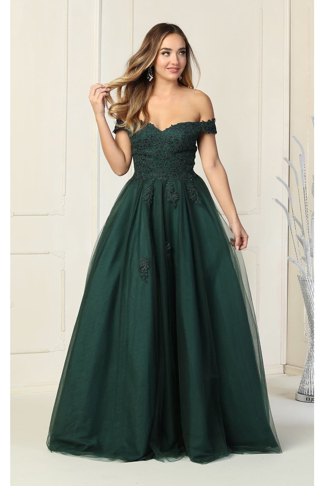 Prom Embroidered A-line Gown