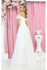 May Queen MQ1867 Off Shoulder Ivory Wedding Gown