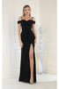 Cold Shoulder Bridesmaids Dress - BLACK / 4
