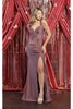 Prom Dresses With Slit - MAUVE / 4