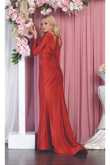 V- neckline Bodycon Gown