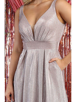 May Queen MQ1875 Sleeveless Sparkly Long Evening Formal Dress