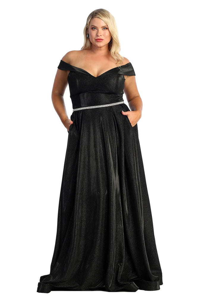 Plus size black on sale dress with pockets