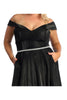 May Queen MQ1876B Side Pockets Off Shoulder Gala Plus Size Black Dress - Dress