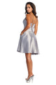 Short A-line cocktail dress - SILVER / 2