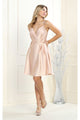Short A-line Cocktail Dress - CHAMPAGNE / 4