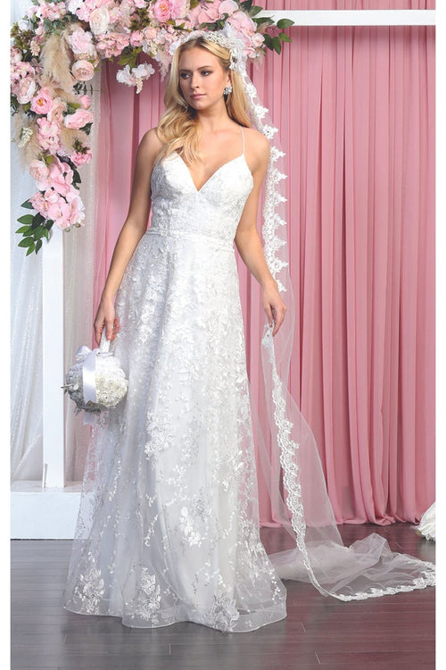 V-neckline Wedding Gown