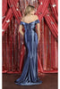 Off Shoulder Metallic Sheath Dress
