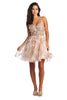 Glitter Short Prom Dress - ROSE GOLD / 2