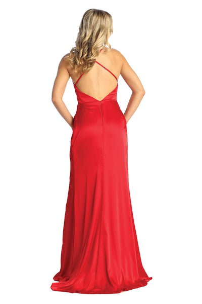 May Queen MQ1899 Satin Long Sexy Open Back Prom Dress - Dress