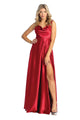 Satin Bridesmaid Dress - BURGUNDY / 2