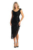 Long Off Shoulder Sequin Dress - BLACK / 6