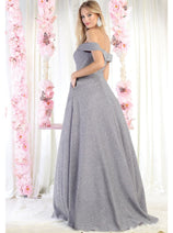Prom Dress Formal Evening Gown Off The Shoulder Glitter A-Line MQ1915