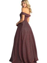 Prom Dress Formal Evening Gown Off The Shoulder Glitter A-Line MQ1915