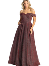 Prom Dress Formal Evening Gown Off The Shoulder Glitter A-Line MQ1915