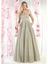 Prom Dress Formal Evening Gown Off The Shoulder Glitter A-Line MQ1915
