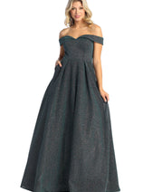 Prom Dress Formal Evening Gown Off The Shoulder Glitter A-Line MQ1915