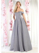 Prom Dress Formal Evening Gown Off The Shoulder Glitter A-Line MQ1915