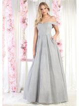 Prom Dress Formal Evening Gown Off The Shoulder Glitter A-Line MQ1915