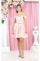 Short Homecoming Cold Shoulder Dress - BLUSH / 2