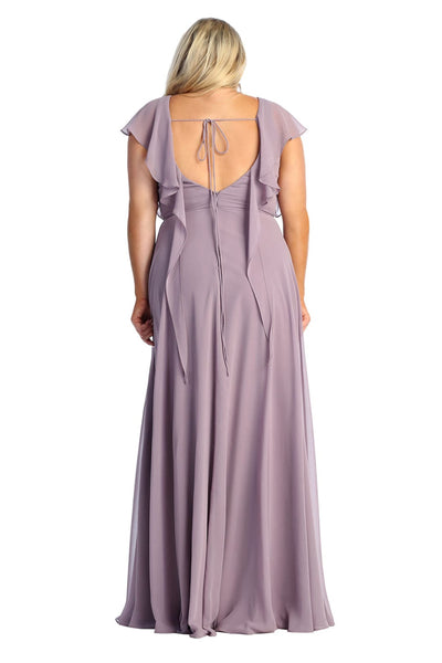 May Queen MQ1917N Short Sleeve Plus Size Mother Of The Bride Dress - Dress