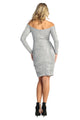 Glittery Off Shoulder Homecoming Dress