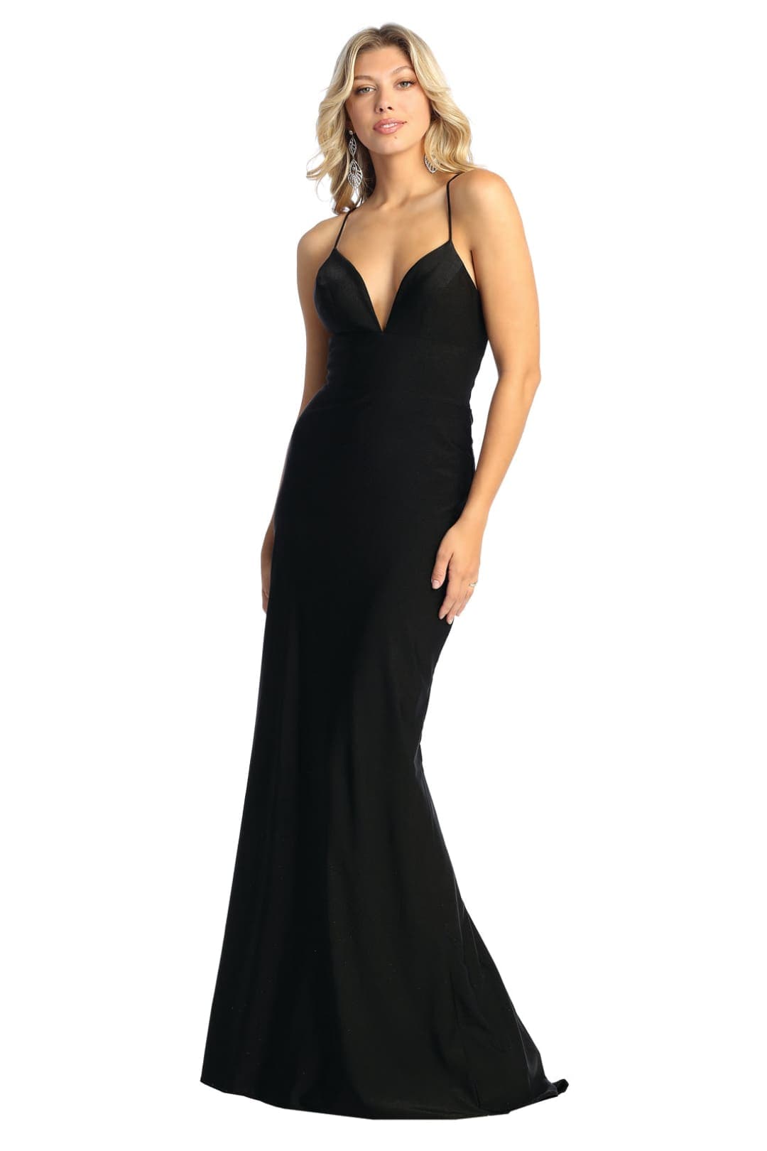 V-neckline Spaghetti Strap Prom Dress